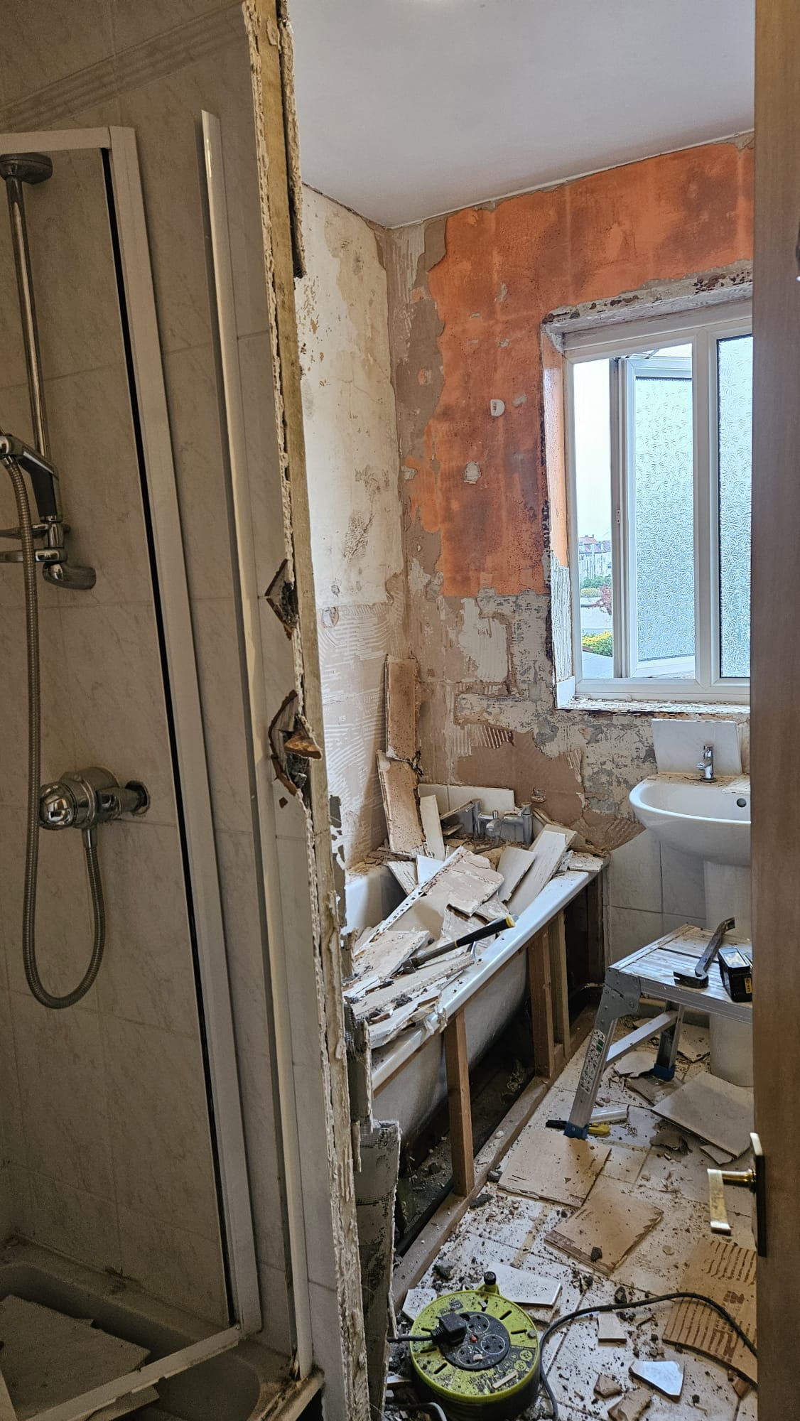 Before: Demolished bathroom
